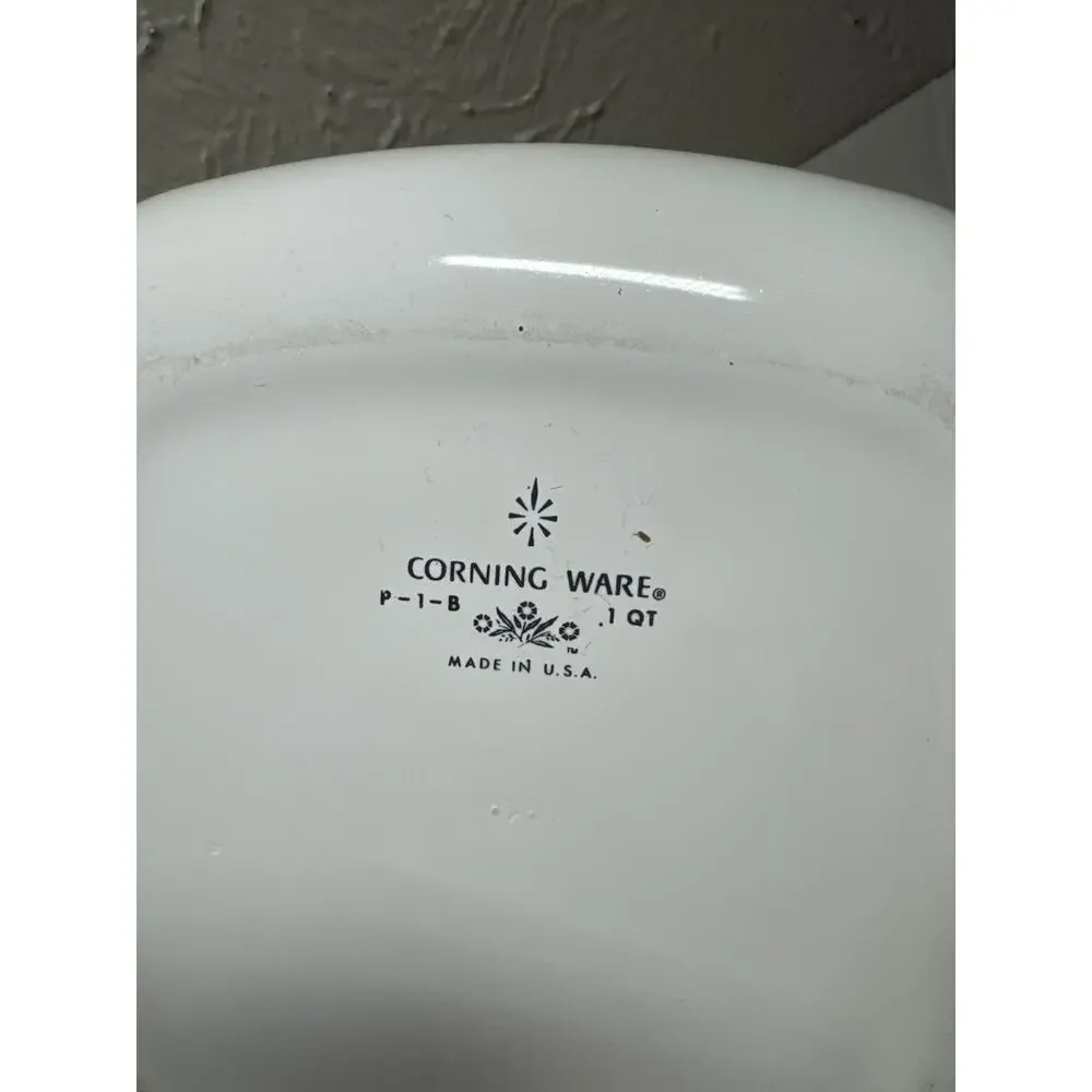 Corningware Lot of 4‎ - Blue Cornflower -  A-11/2-B,  P-1-B, A-1-B,  A-1-B White